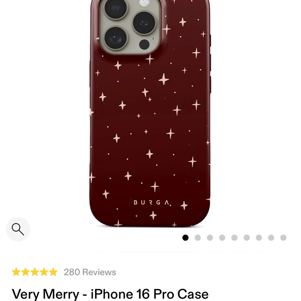 Burgundy Star iPhone 16 Pro Case